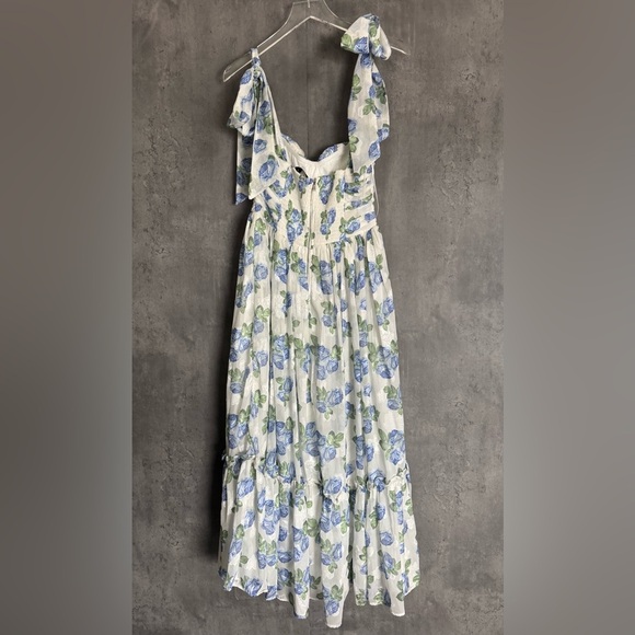 PETAL & PUP FLORET MIDI DRESS - BLUE L B3113 - Picture 8 of 8